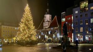 Der Jenaer Marktplatz mit Weihnachtsbaum