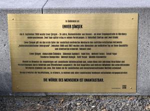 Gedenktafel für Enver-Şimşek, erstes Opfer des NSU