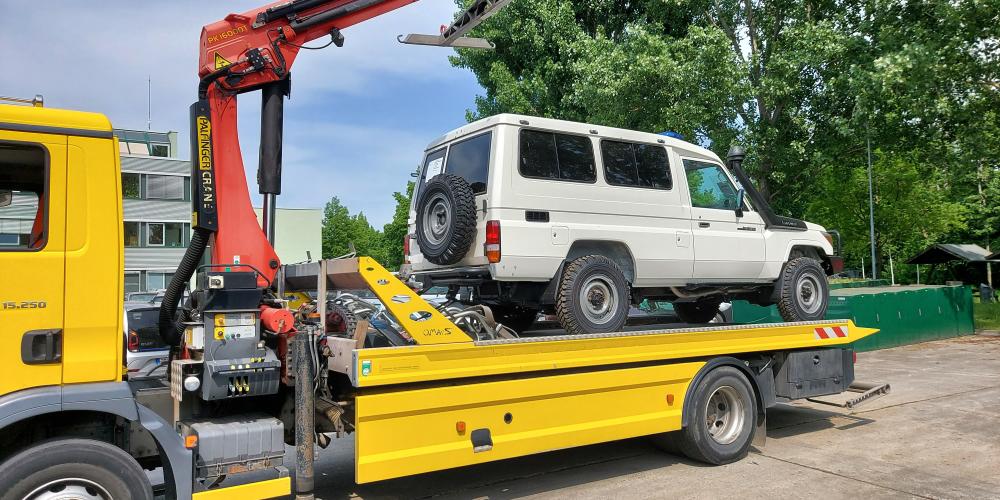 Krankentransportwagen von Jena in die Ukraine geliefert