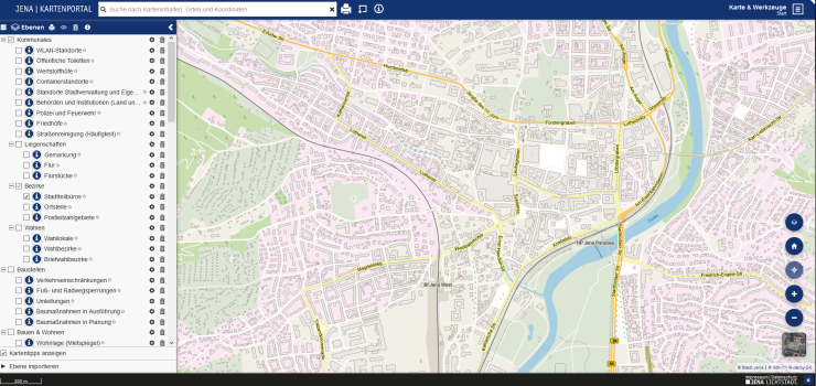 Screenshot Kartenportal Jena