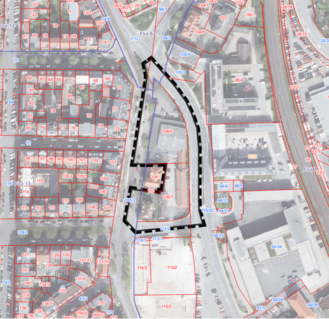 Übersichtplan des Geltungsbereiches des Bebauungsplanes