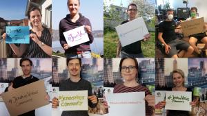 Collage aus Bildern von 8 Teilnehmern des Camps