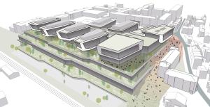 Eine Bauzeichnungen eines Firmengeländes