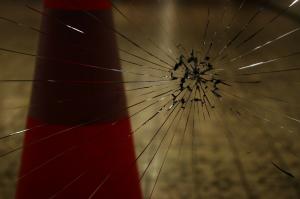 Zerbrochene Glasscheibe