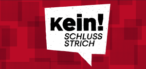 Eine Grafik mit der Aufschrift »Kein Schlussstrich!«
