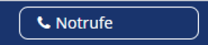 Ein weißer Telefonhörer auf dunkelblauem Grund, daneben der Schriftzug Notrufe