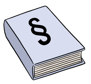 Ein Buch mit einem Paragraphenzeichen auf dem Deckel