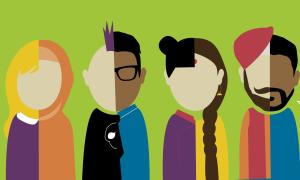 Grafik: Personen mit sehr unterschiedlichem Ausssehen