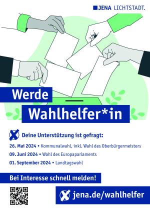 Plakat Aufruf Wahlhelfer gesucht