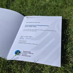 Urkunde auf grüner Wiese