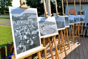 Aufstellung mehrerer histroischer Bilder vom Ostbad