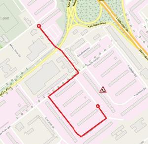 Kartausschnitt Jena Lobeda nähe KuBuS