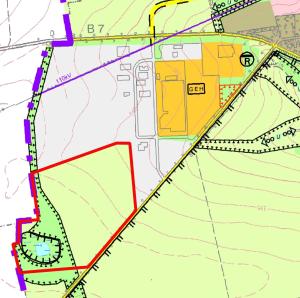 Lageplan der FNP-Teiländerung Nr. 12 (rot umrandet)