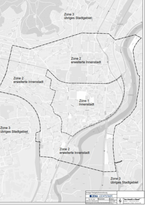 Karte von Jena mit eingezeichneten Parkzonen