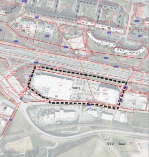 Eingenordete und unmaßstäbliche Abbildung mit Geltungsbereich des Bebauungsplanes