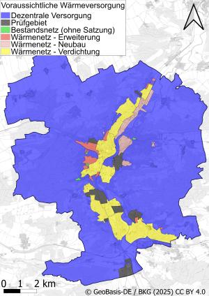Übersichtkarte: Voraussichtliche Wärmeversorgung 