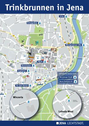 Karte der Trinkbrunnen in Jena
