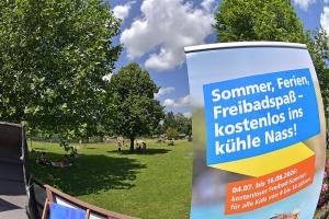 Blick auf das Freibadareal