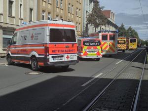 Viele Rettungsfahrzeuge der Feuerwehr Jena