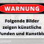 Über einem Bild liegt ein Warnhinweis mit der Aufschrift: Warnung: Folgende Bilder zeigen künstliche Wunden und Kunstblut.