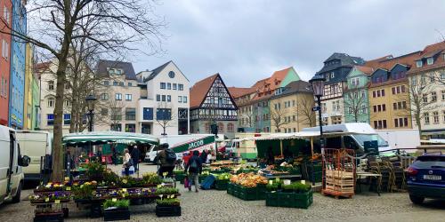 Der Jenaer Markt mit Verkaufsständen