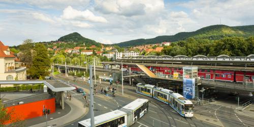 Paradies- und Busbahnhof der Stadt Jena.