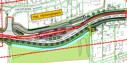 Ausschnitt von Planungsunterlagen der Baumaßnahme grundhafter Ausbau der Naumburger Straße