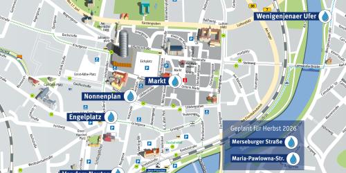 Karte der Trinkbrunnen in Jena
