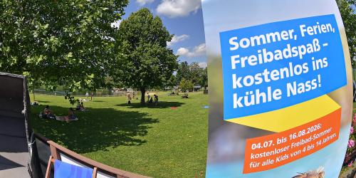 Blick auf das Freibadareal