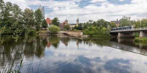 Saale Wehr in der Jenaer Innenstadt