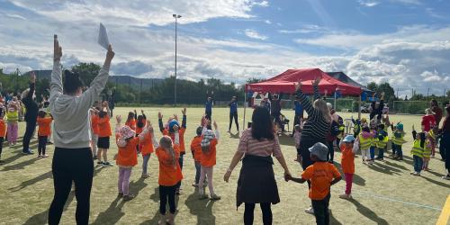 Kita-Kinder beim Sportfest