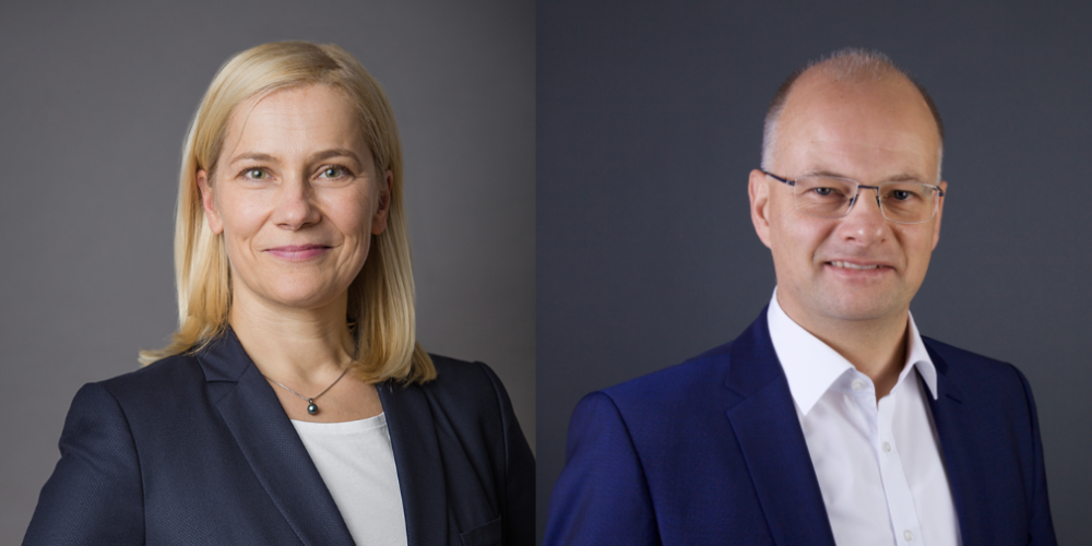 Zwei Portraits einer Frau und eines Mannes