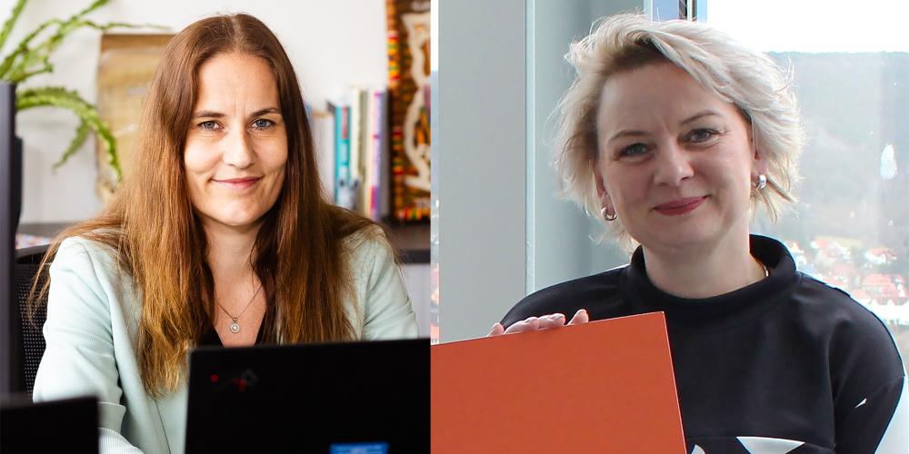 Collage aus zwei Bildern: Stephanie Hänsch, Vorständin von JenaDigital e.V. (l.) und Manuela Vogt, Geschäftsführerin der Kreishandwerkerschaft Jena/ SHK (Collage
