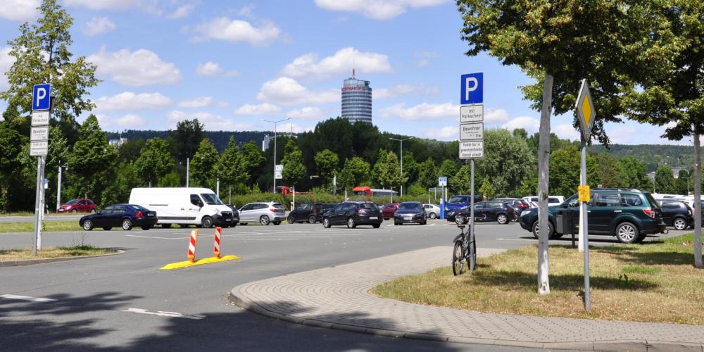 Blick auf den Seidelparkplatz