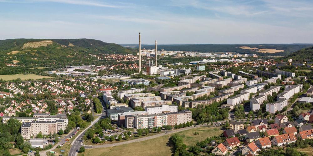 Luftaufnahme von Jena Winzerla