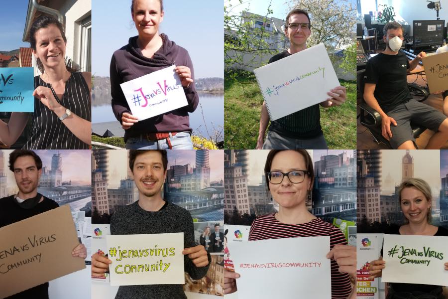 Collage aus Bildern von 8 Teilnehmern des Camps