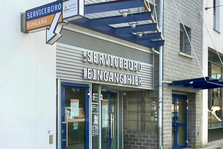Ein Eingang eines Büros