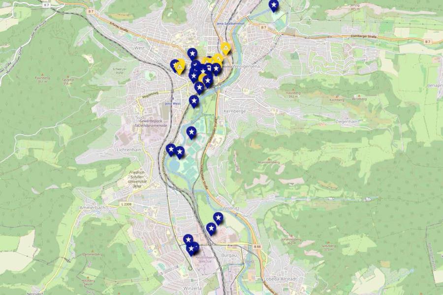 Karte mit Pins