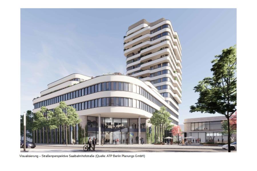 Visualisierung - Straßenperspektive Saalbahnhofstraße