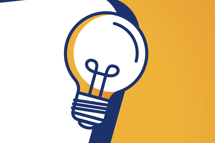 Eine stilisierte Glühlampe