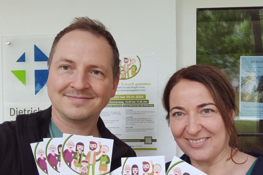 teffen Walther vom Seniorenbüro Jena und Elisabeth Meitz-Spielmann von der Ev. Erwachsenenbildung Thüringen