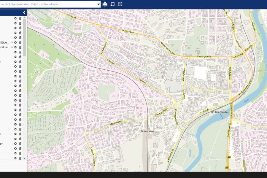 Screenshot Kartenportal Jena