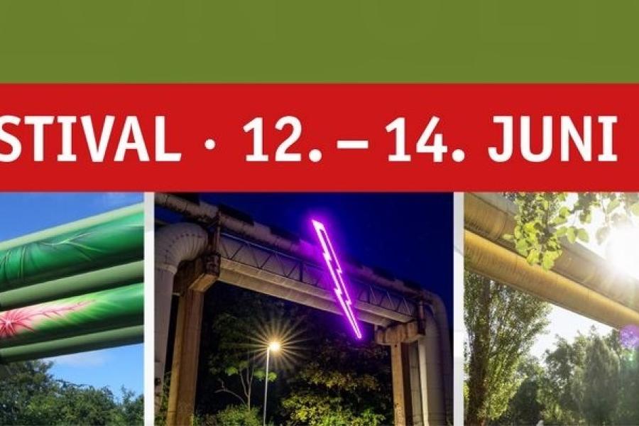 Festival Ankündigung mit Fernwärmerohren