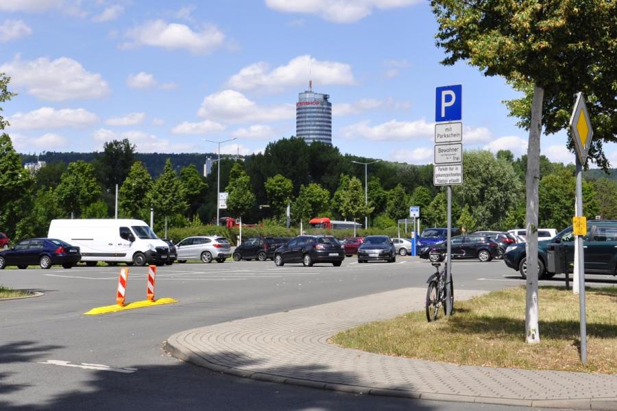 Blick auf den Seidelparkplatz
