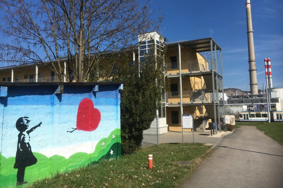 Blick auf ein Haus