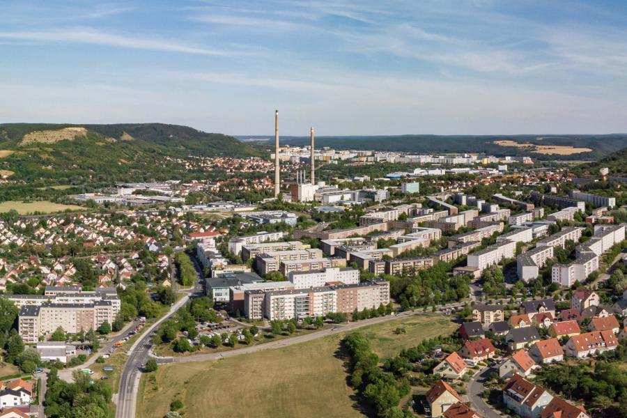 Luftaufnahme von Jena Winzerla