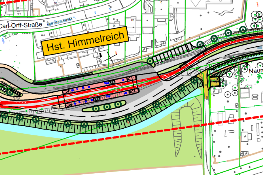 Ausschnitt von Planungsunterlagen der Baumaßnahme grundhafter Ausbau der Naumburger Straße