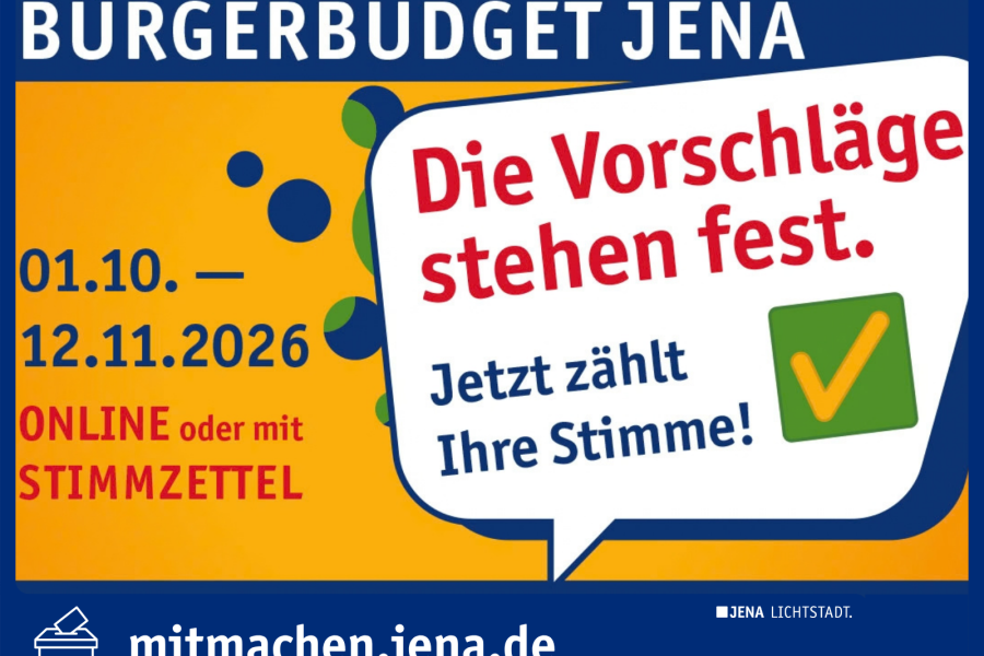 Aufruf zum Abstimmen des Bürgerbudgets bis 12.11.2026